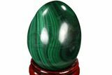 Stunning Polished Malachite Egg - Congo #115294-1